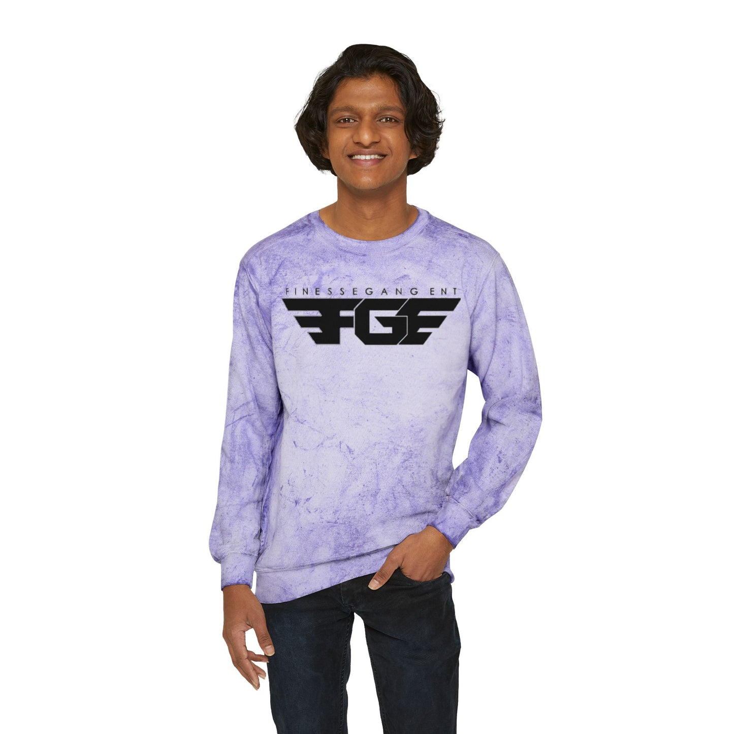 FGE Unisex Marble Color Blast Crewneck Sweatshirt - Trendy Streetwear for Everyday Comfort