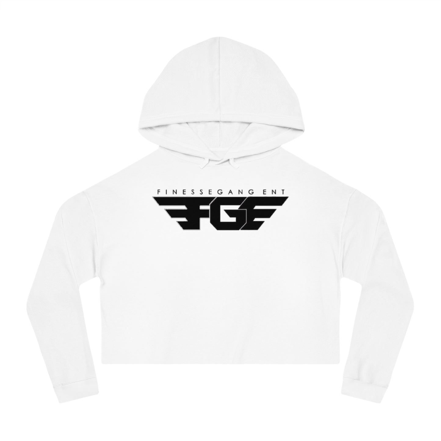 FGE Women’s Cropped Hoodie - Fitness Gang Black Logo Sweatshirt