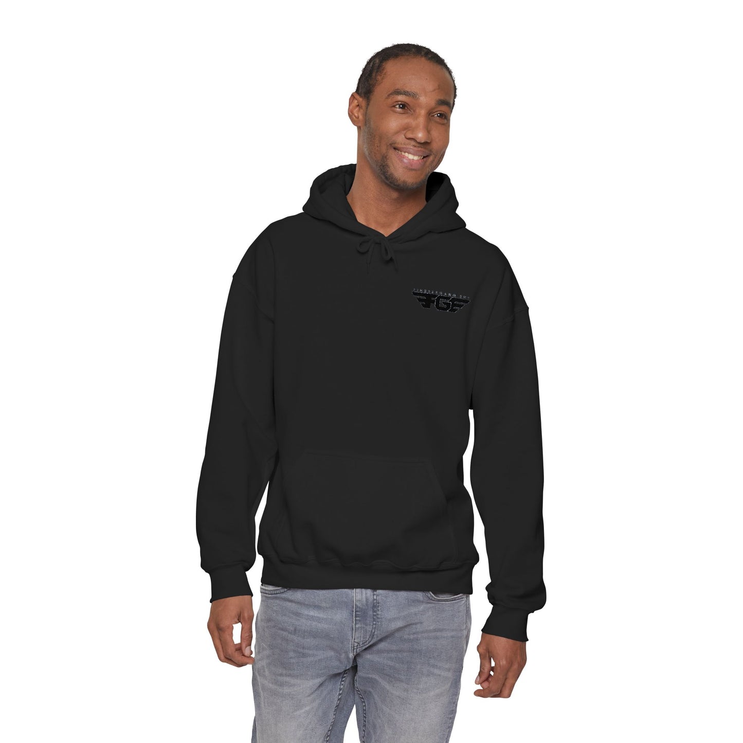 FGE Minimal Hoodie — Small Chest Emblem Sweatshirt