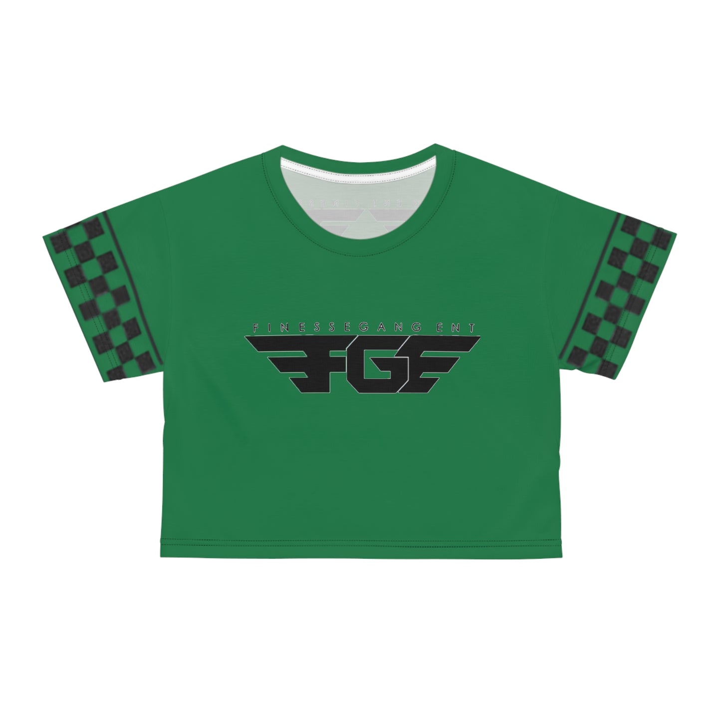 Green FGE Urban Style Graphic Crop Tee