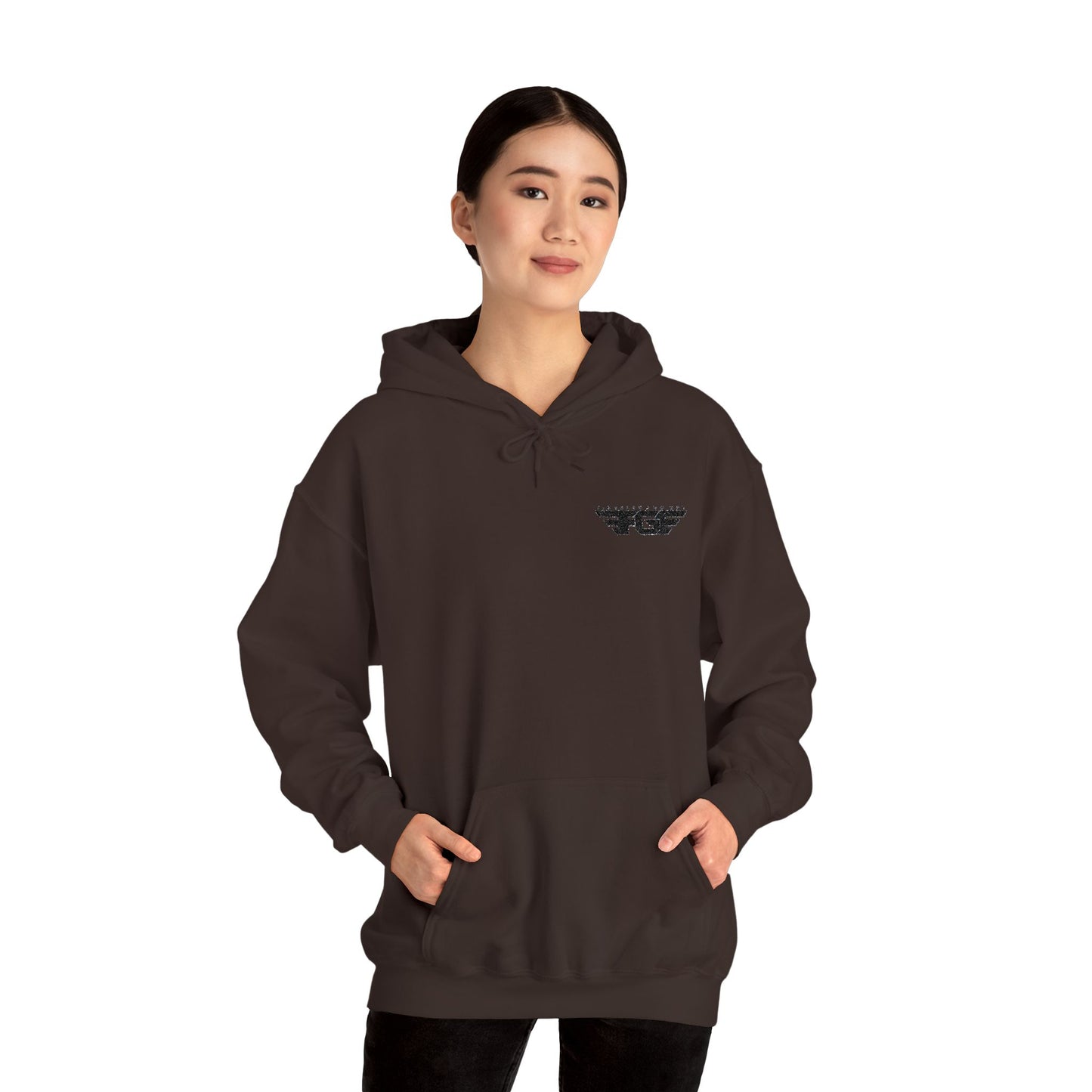 FGE Minimal Hoodie — Small Chest Emblem Sweatshirt