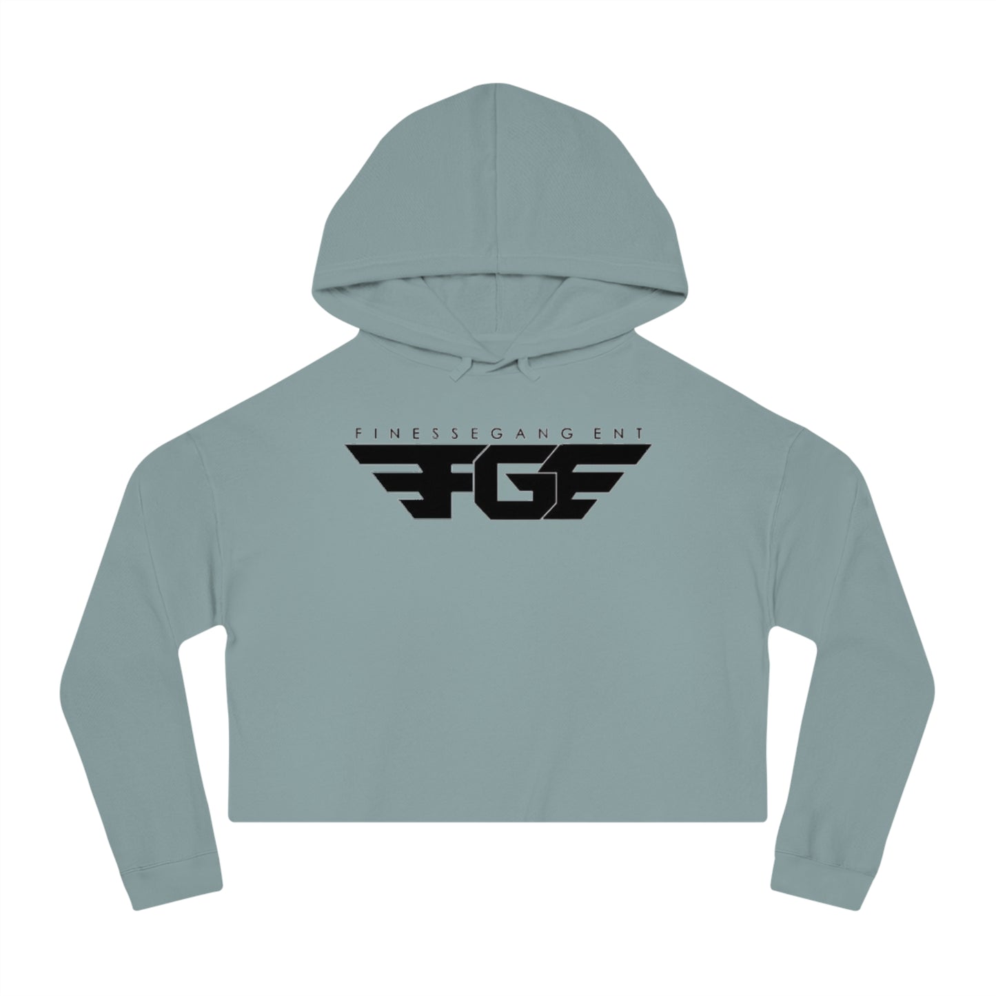 FGE Women’s Cropped Hoodie - Fitness Gang Black Logo Sweatshirt
