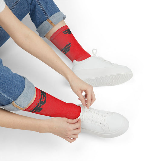 Red CREW FGE Sublimation Athletic Socks