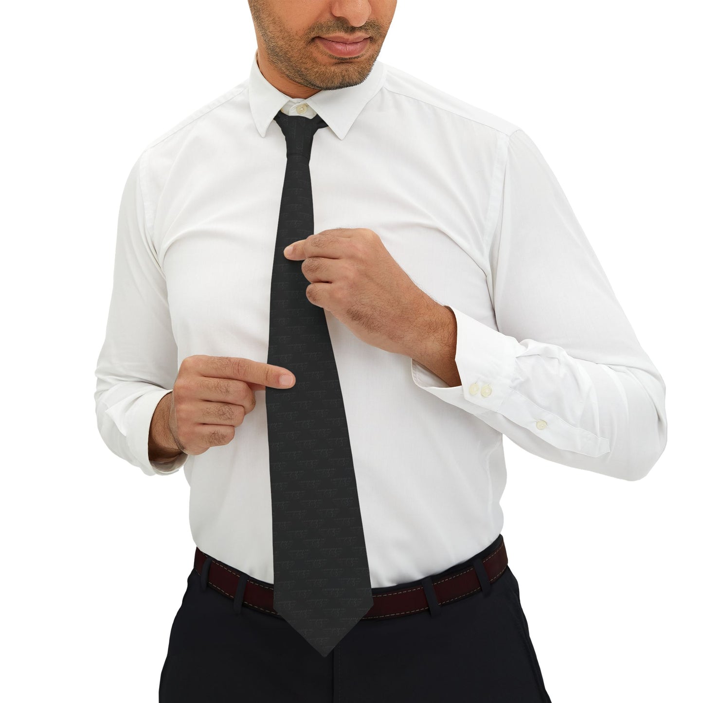 Classic Black FGE Necktie – Solid Formal Tie for Weddings, Work, and Special Occasions