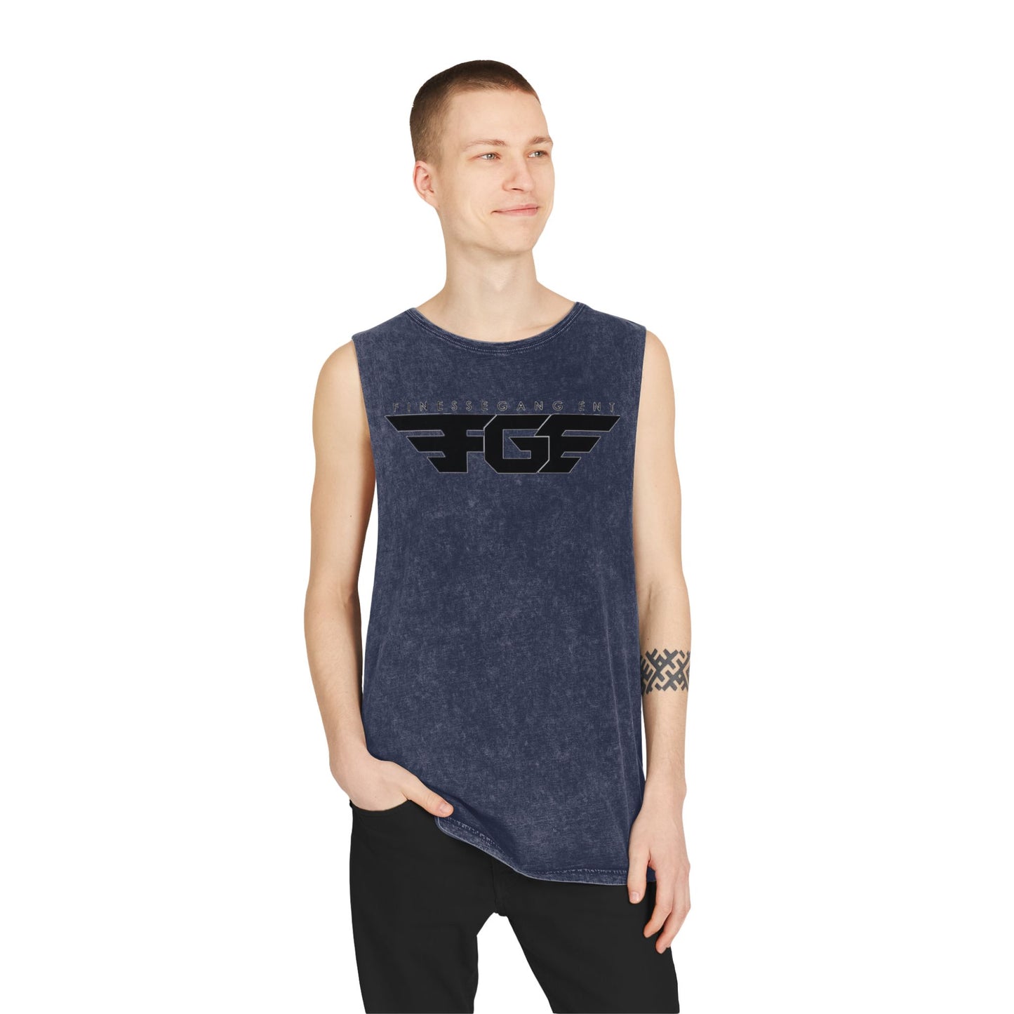 FGE Unisex Stonewash Graphic Tank Top - Retro Vintage Style