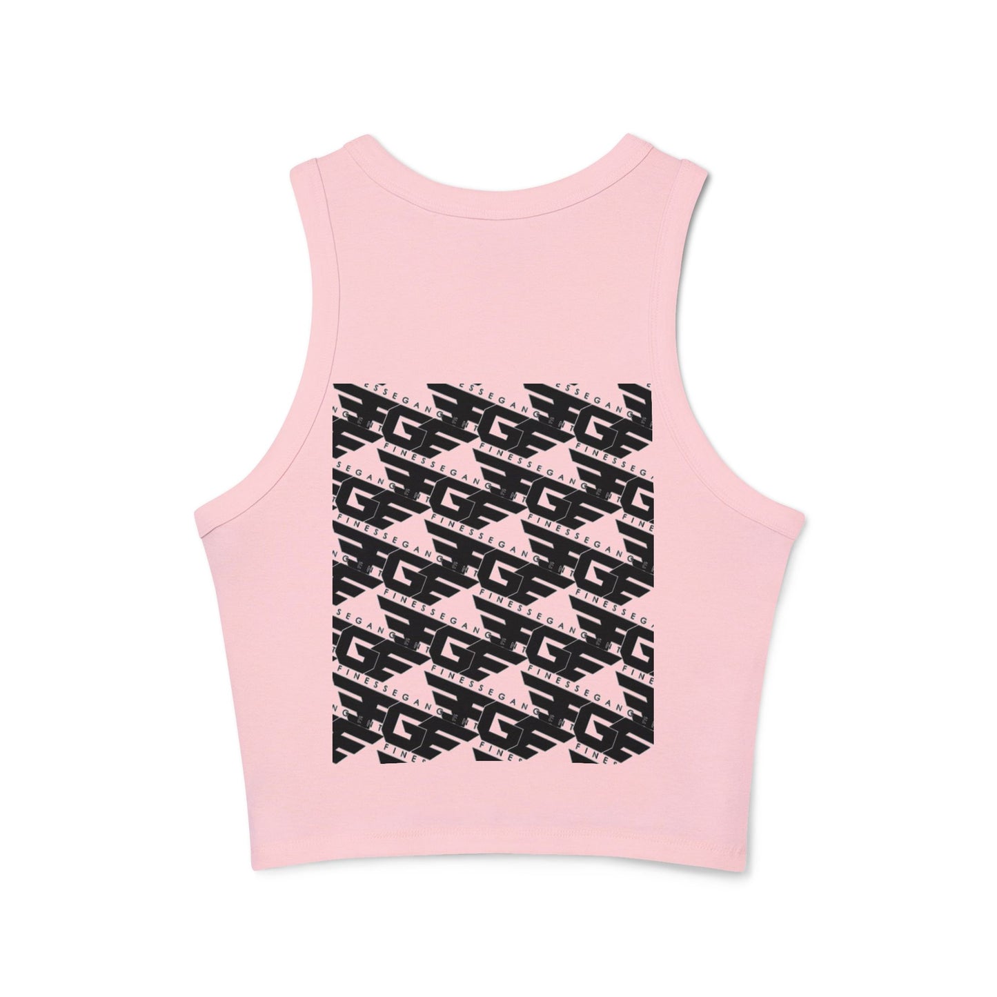 FGE Women’s Micro Rib Racer Tank Top - Finessé Agent Graphic Tee for Casual Style