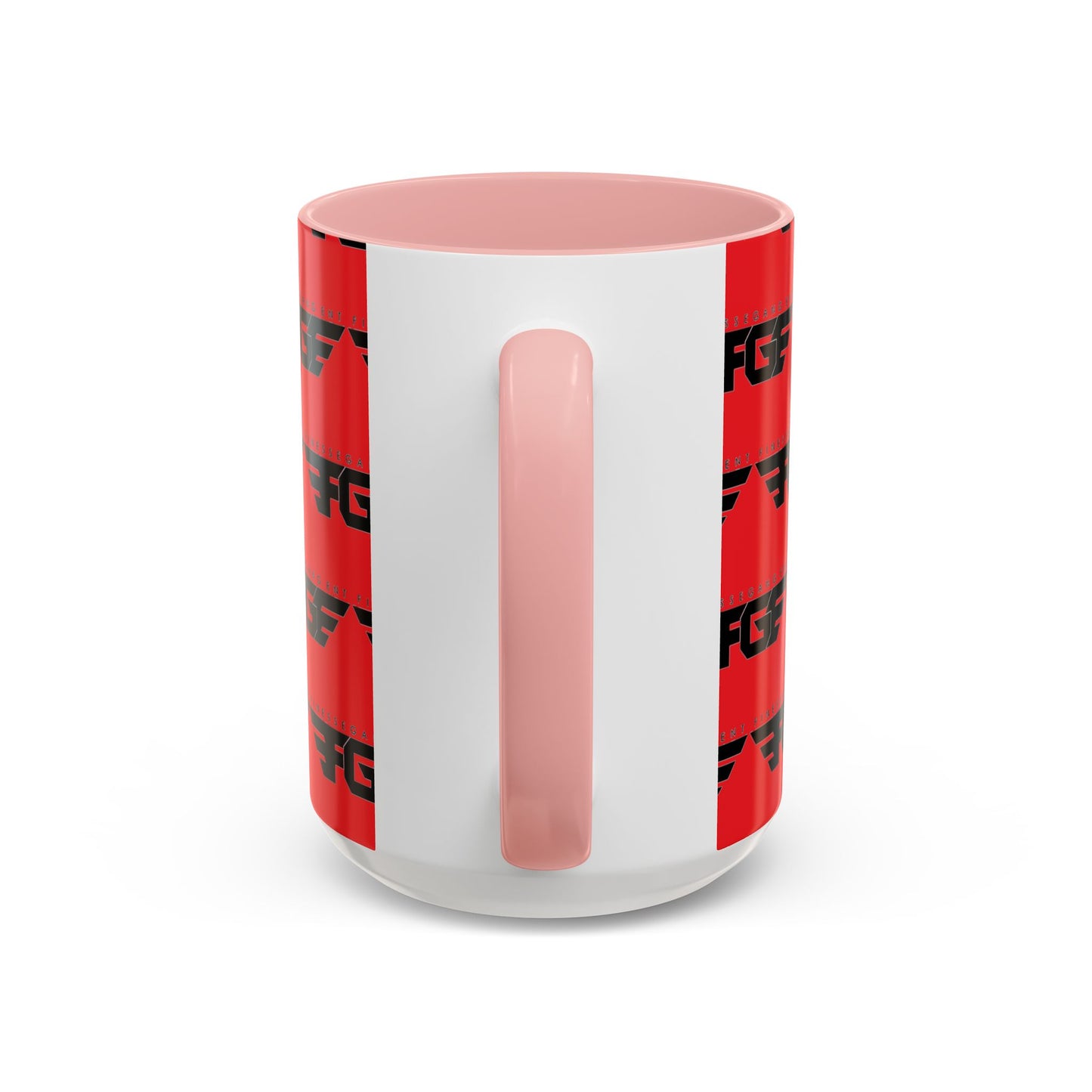 FGE Accent Coffee Mug — Bold Red & Black FGF Logo Pattern (11/15oz)