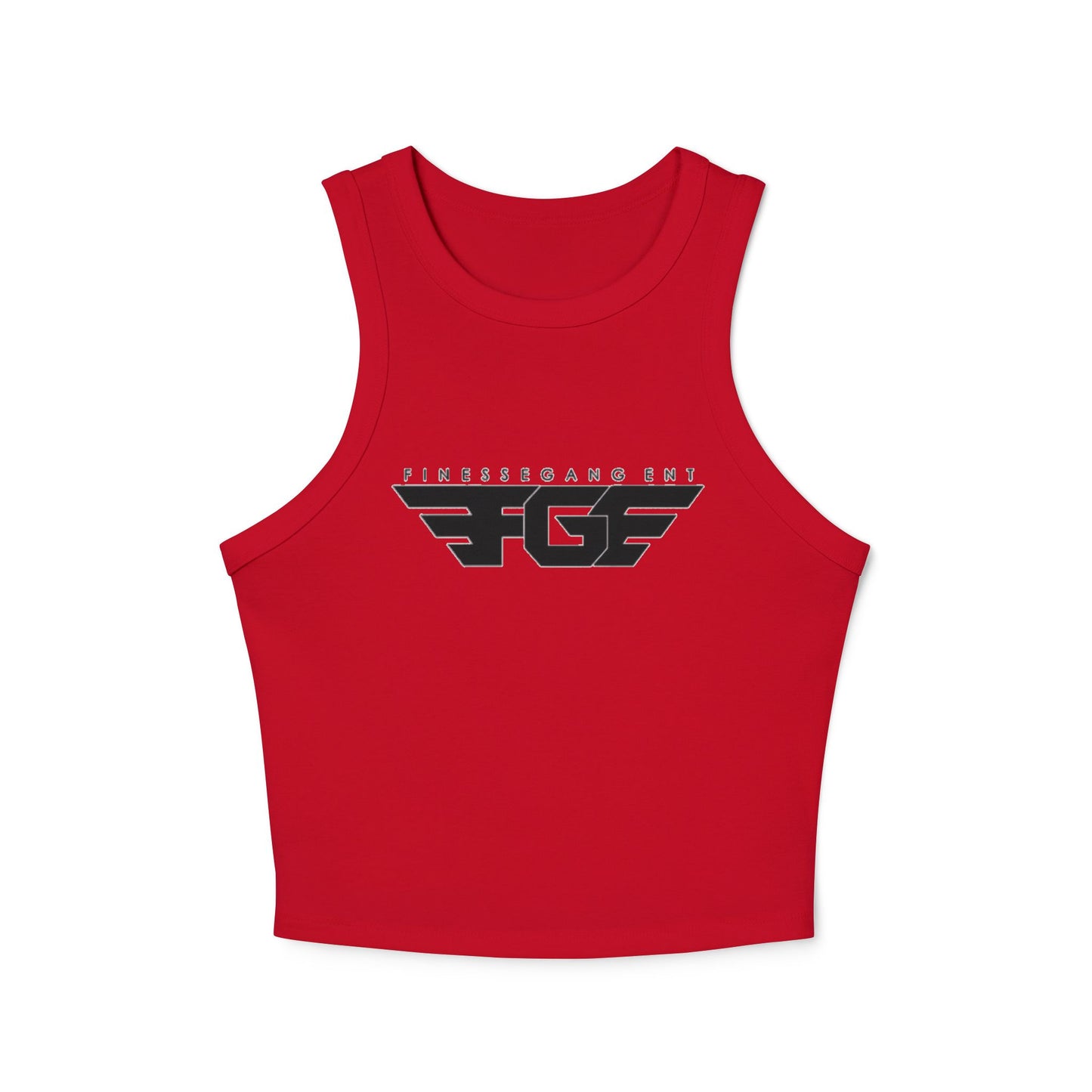 FGE Women’s Micro Rib Racer Tank Top - Finessé Agent Graphic Tee for Casual Style