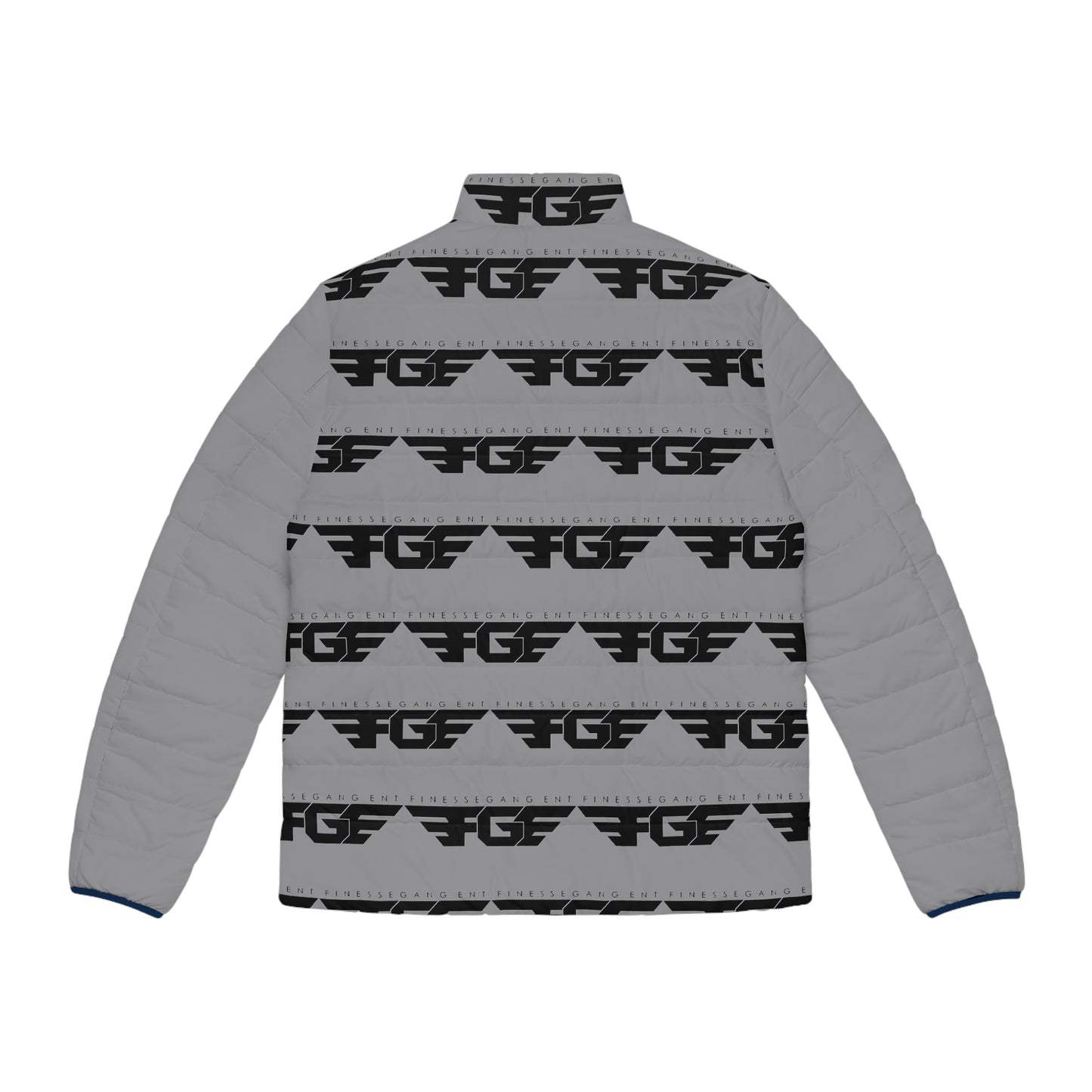 FGE BLACK Puffer Jacket — FGF Logo Streetwear Quilted Coat