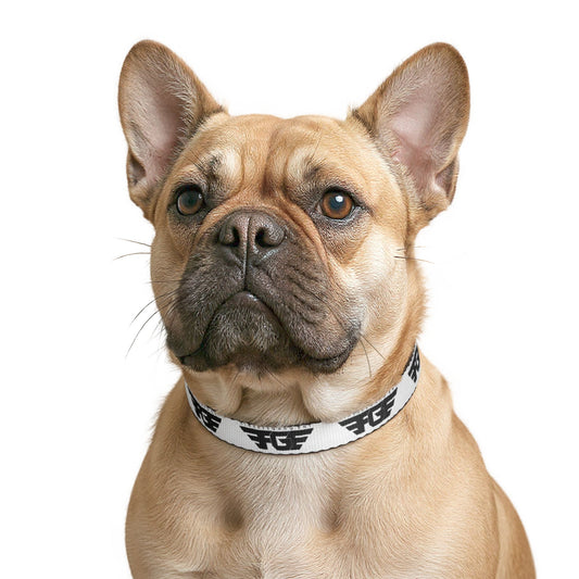 FGE Clip-On Pet Collar — Black & White Logo Adjustable Dog Collar