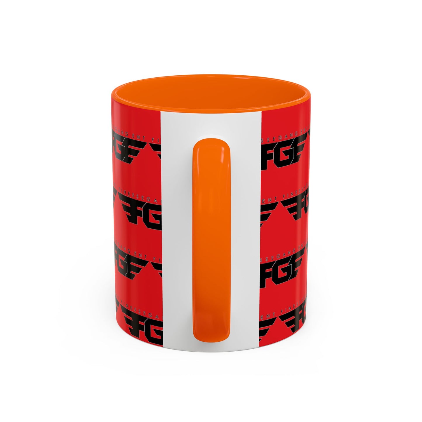 FGE Accent Coffee Mug — Bold Red & Black FGF Logo Pattern (11/15oz)