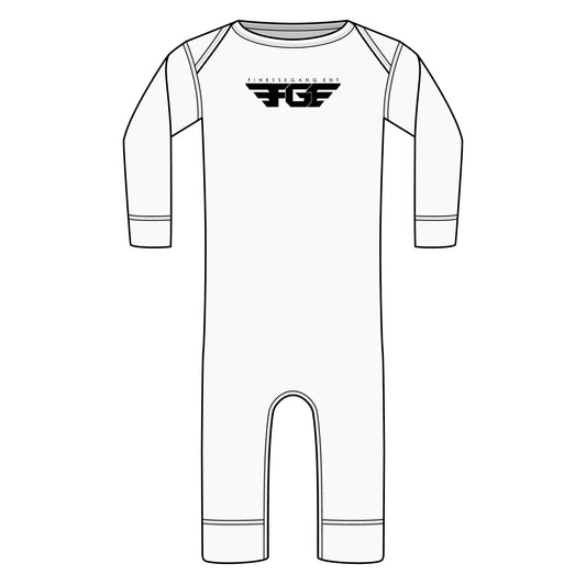 Infant FGE Ribbed Long-Leg Bodysuit — Minimalist Black Logo Baby Onesie