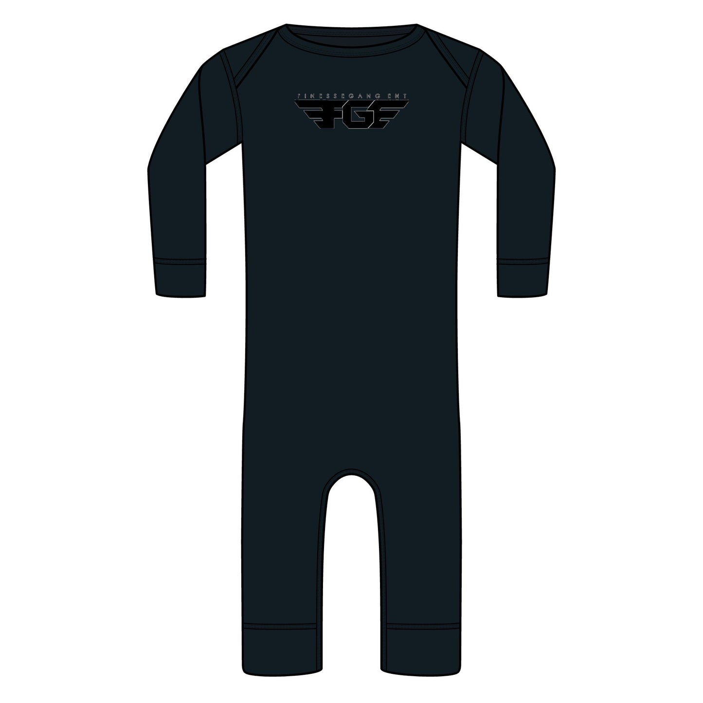 Infant FGE Ribbed Long-Leg Bodysuit — Minimalist Black Logo Baby Onesie