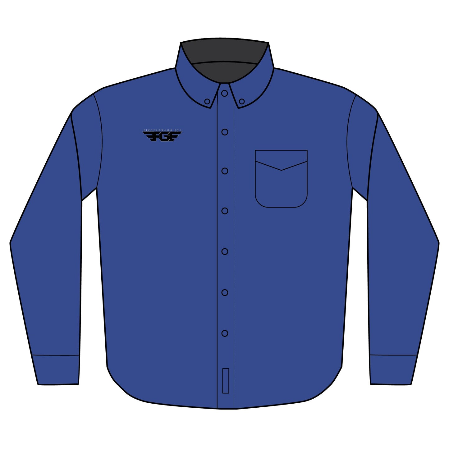 Embroideredy FGE Long Sleeve Work Shirt — Classic Button-Down