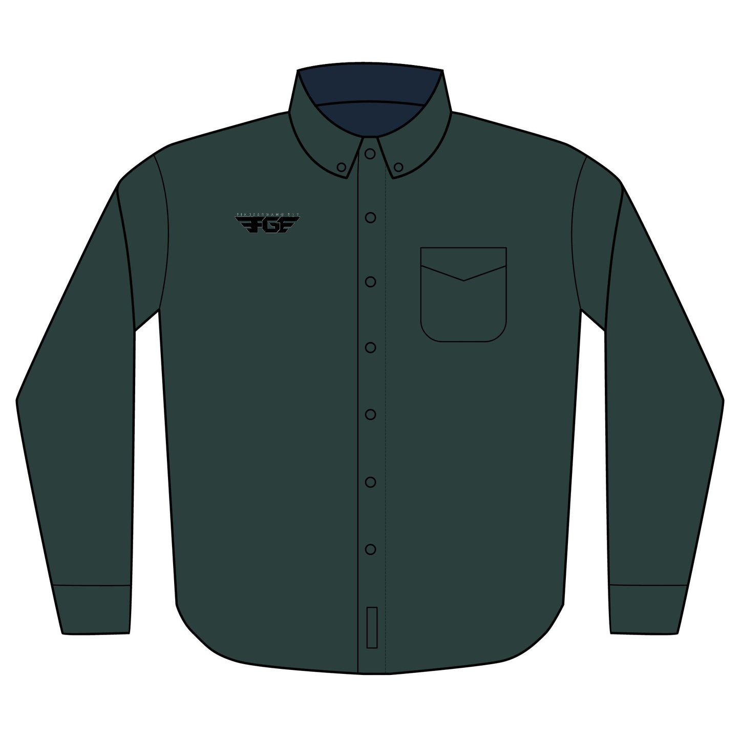 Embroideredy FGE Long Sleeve Work Shirt — Classic Button-Down