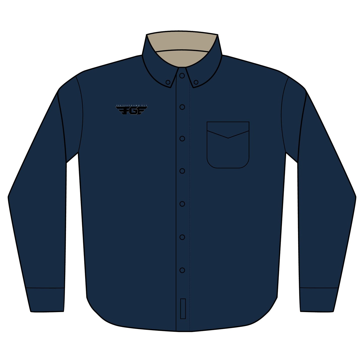 Embroideredy FGE Long Sleeve Work Shirt — Classic Button-Down