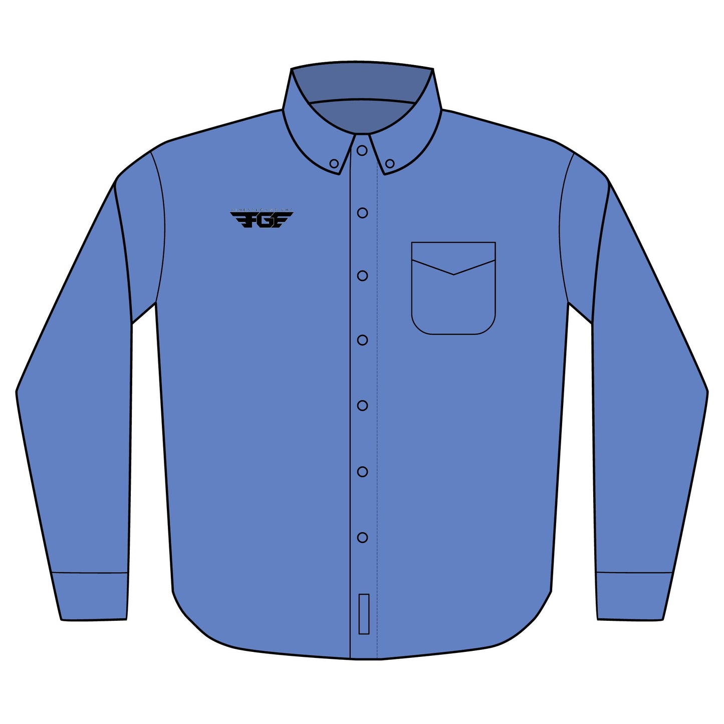Embroideredy FGE Long Sleeve Work Shirt — Classic Button-Down
