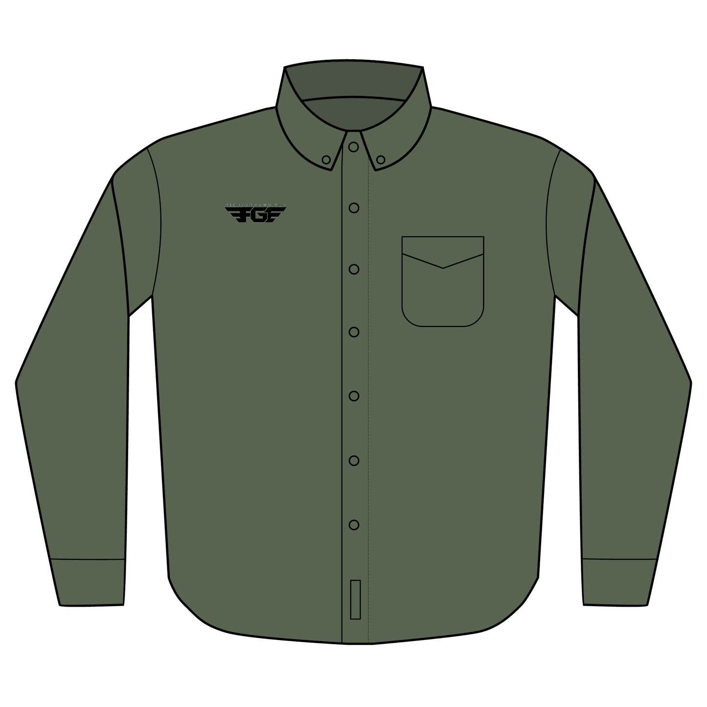 Embroideredy FGE Long Sleeve Work Shirt — Classic Button-Down