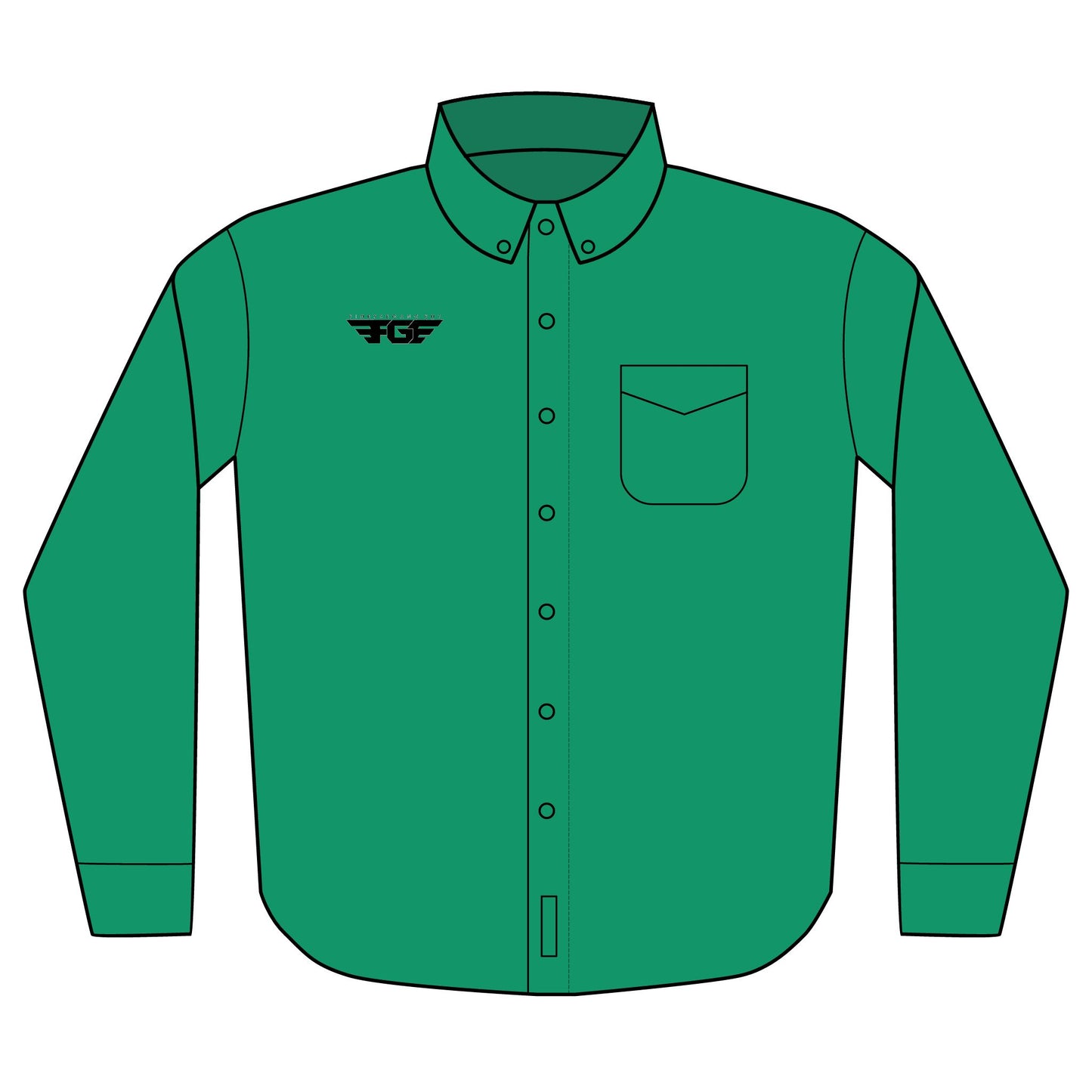 Embroideredy FGE Long Sleeve Work Shirt — Classic Button-Down