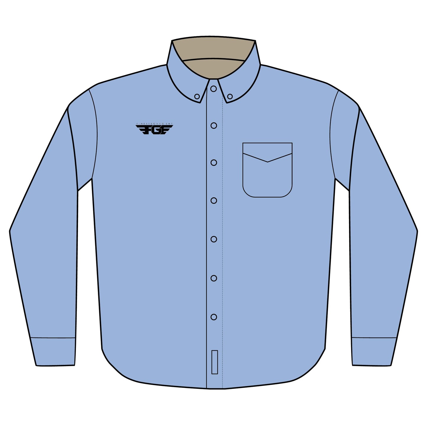 Embroideredy FGE Long Sleeve Work Shirt — Classic Button-Down