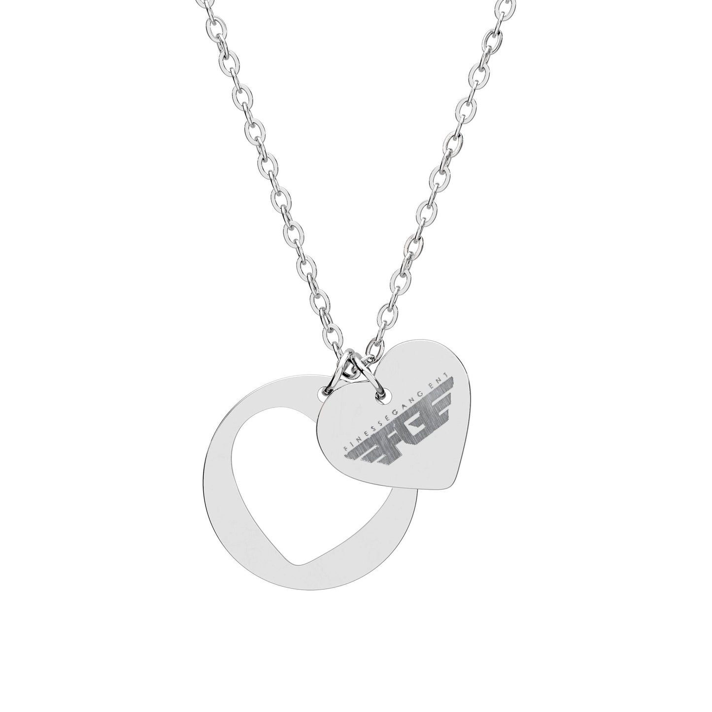 Personalized Heart Cutout Necklace - Custom Engraving Jewelry Gift