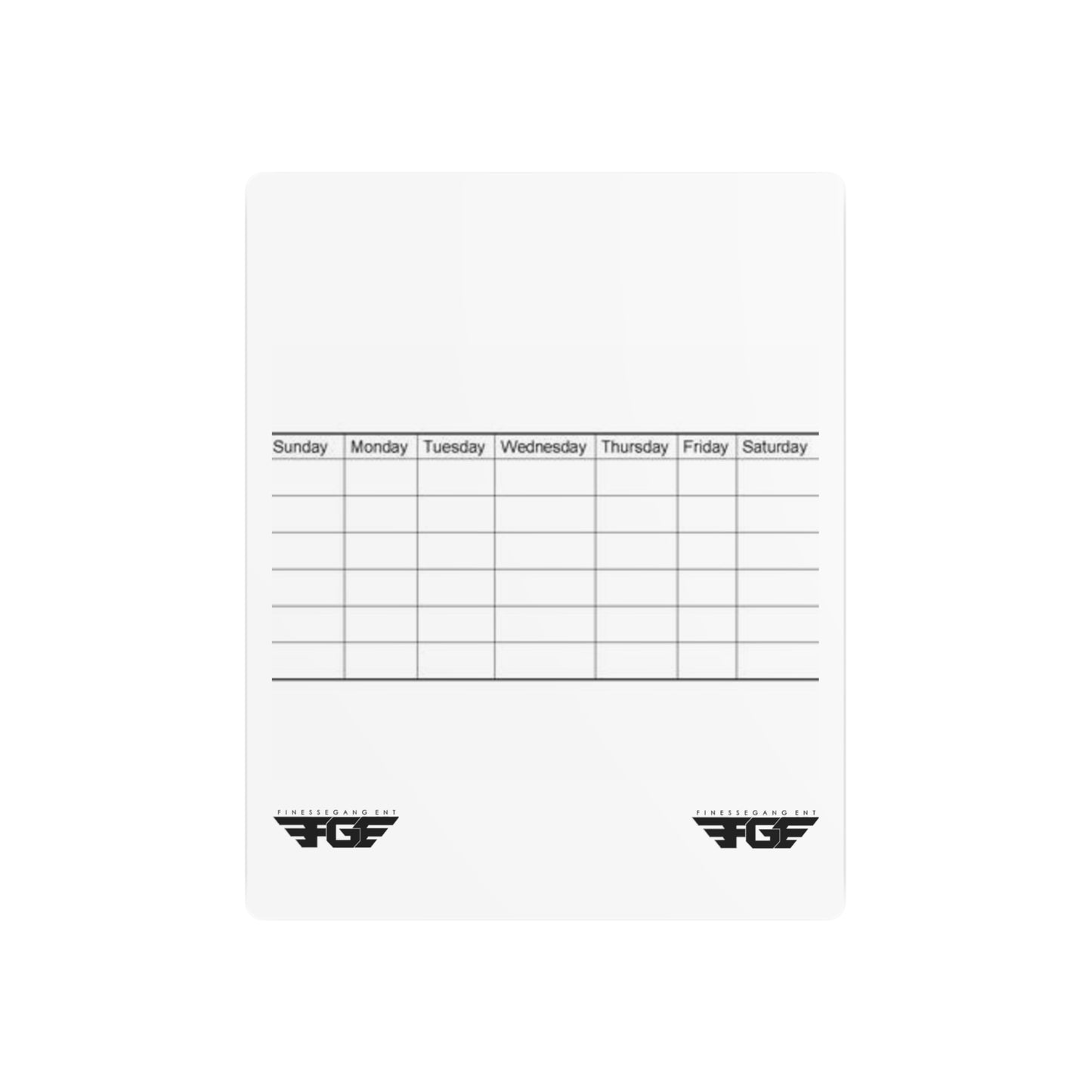 Weekly FGE Planner Metal Sign – Magnetic Dry Erase Calendar Wall Board