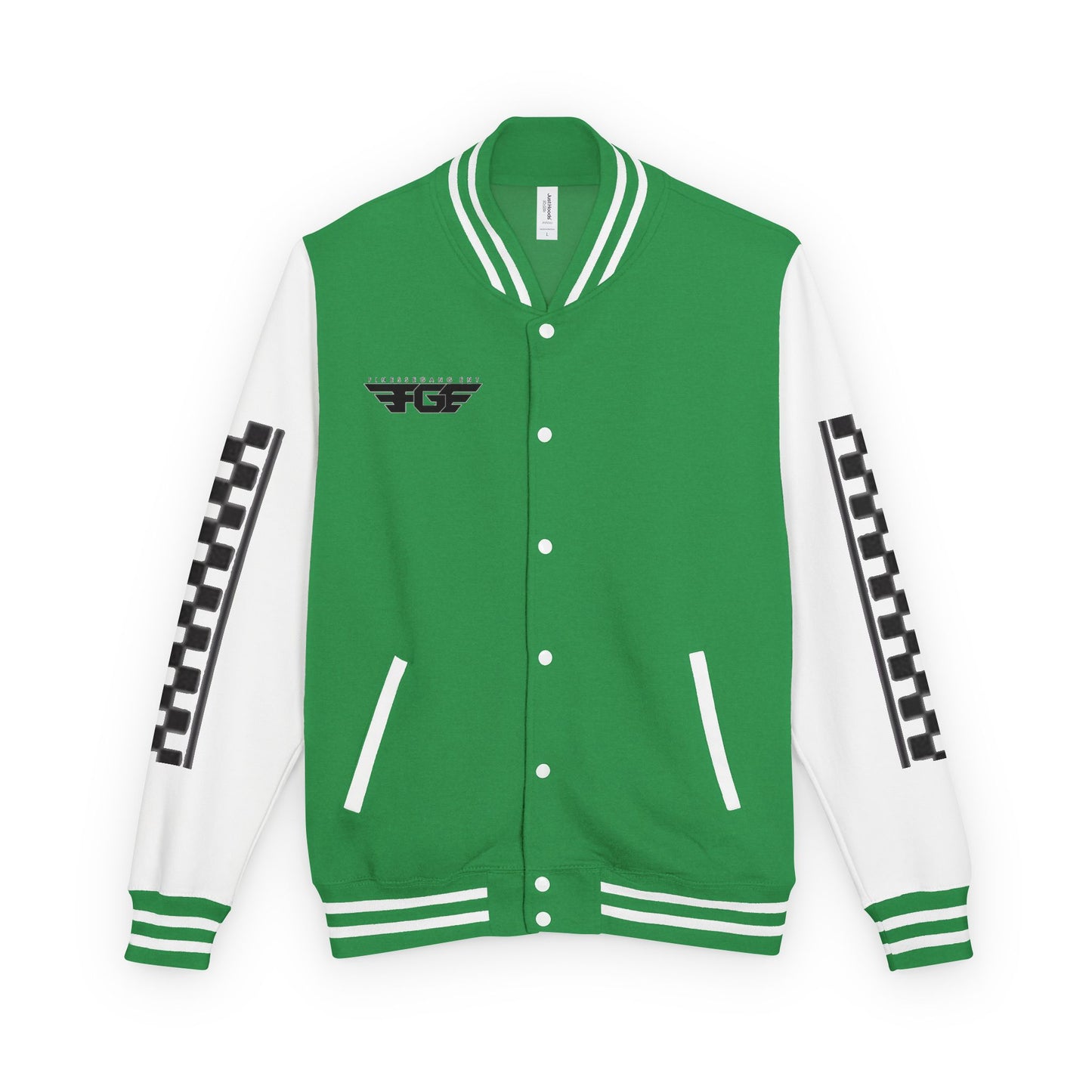 Stylish FGE Unisex Heavyweight Letterman Jacket with Bold Pattern - Perfect for Sports Fans, Casual Wear, College Events, Gifts & Celebrations