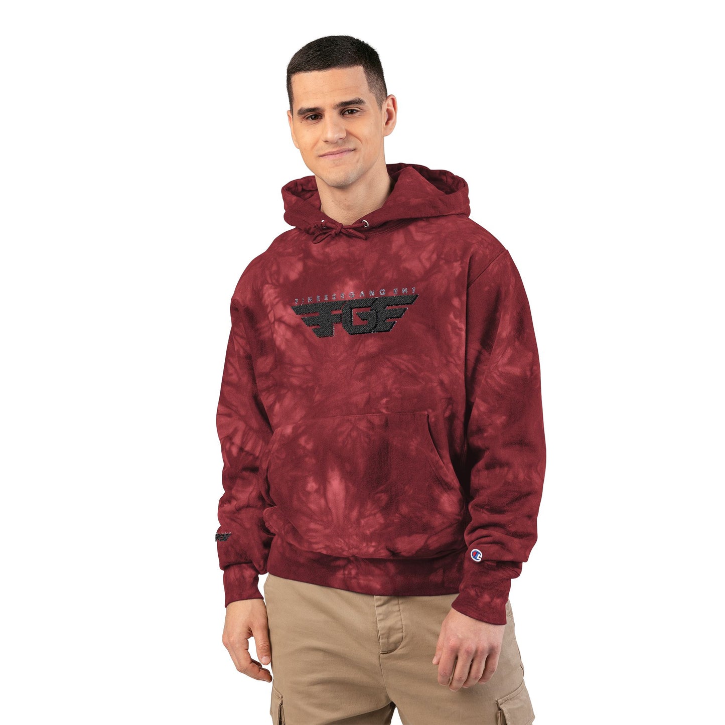 FGE Champion Embroidered Tie-Dye Hoodie for Unisex Style