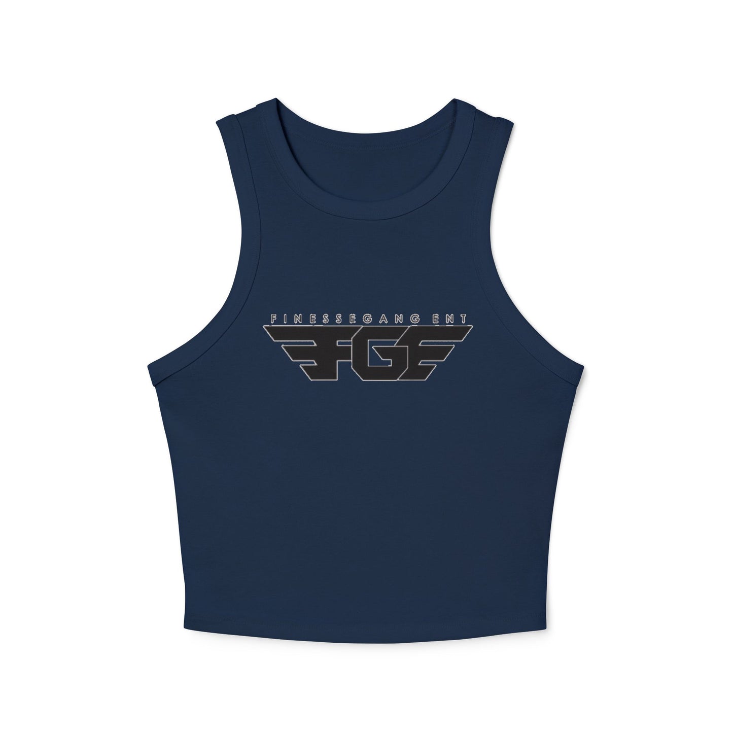 FGE Women’s Micro Rib Racer Tank Top - Finessé Agent Graphic Tee for Casual Style