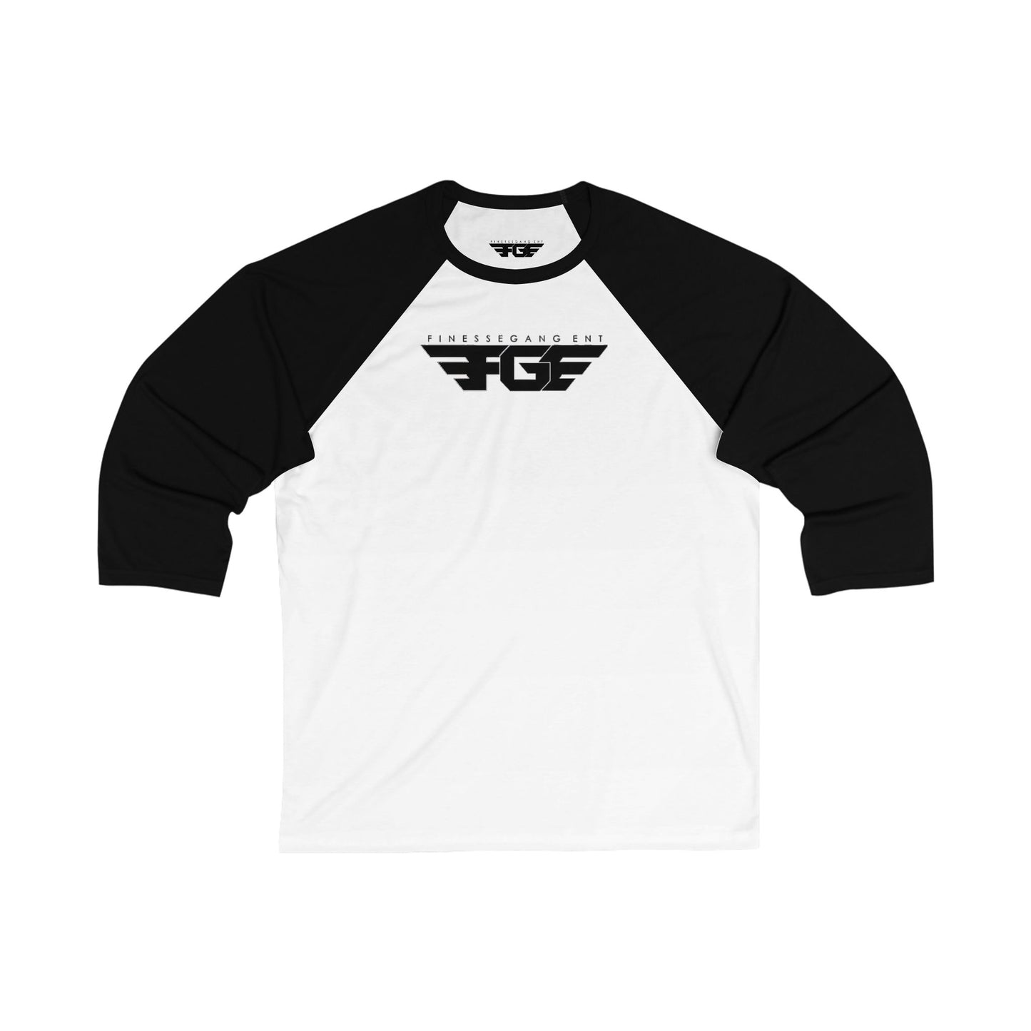 FGE Unisex 3/4 Sleeve Baseball Tee with Bold Graphic Design