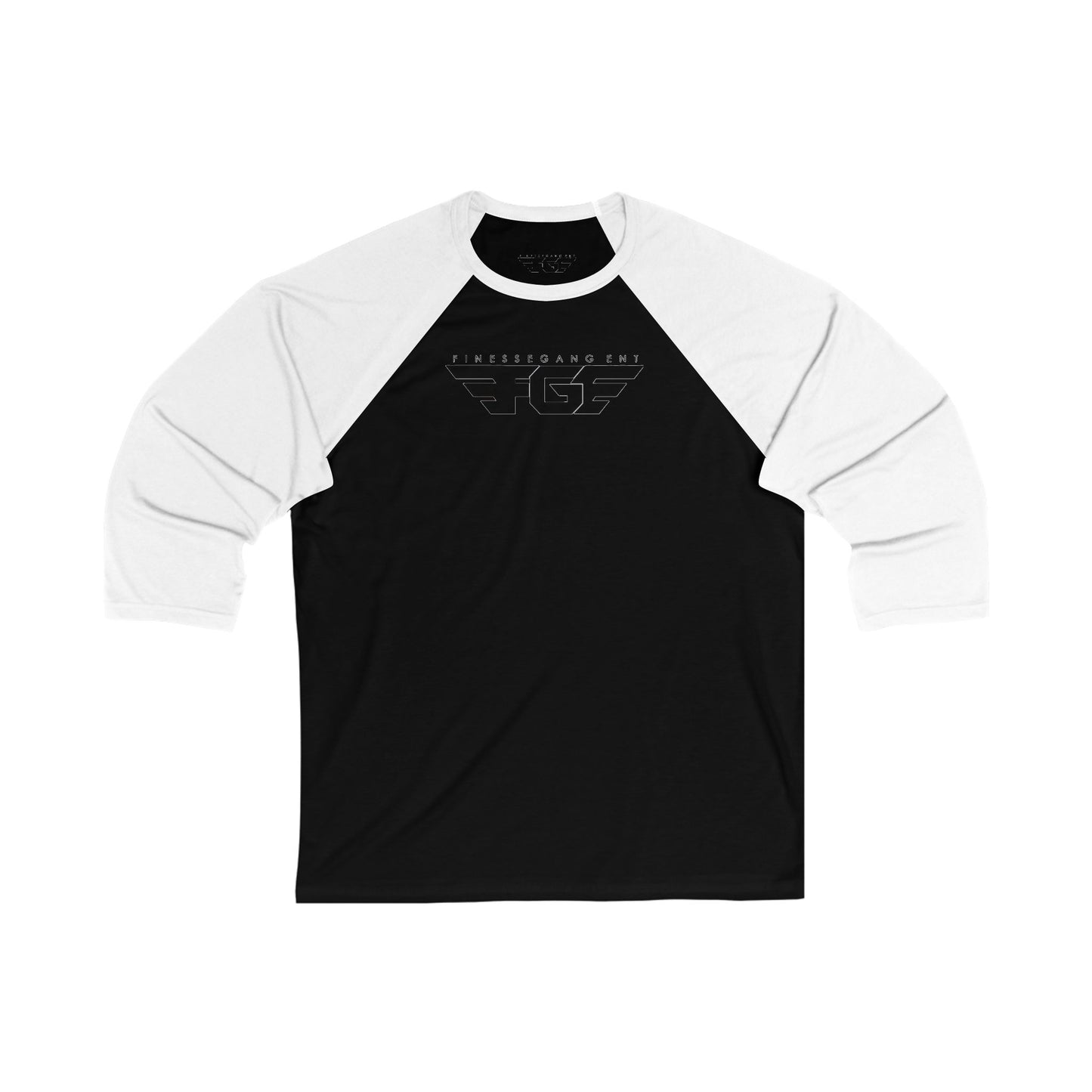 FGE Unisex 3/4 Sleeve Baseball Tee with Bold Graphic Design