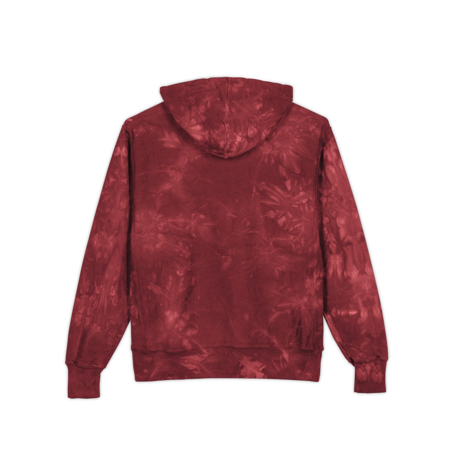 FGE Embroidered Tie-Dye Hoodie — Black/Charcoal Champion-Style Pullover