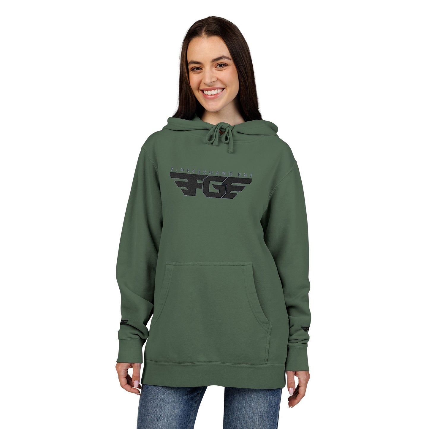 FGE Embroidered Unisex Pigment-Dyed Hoodie - Fall Vibes Apparel