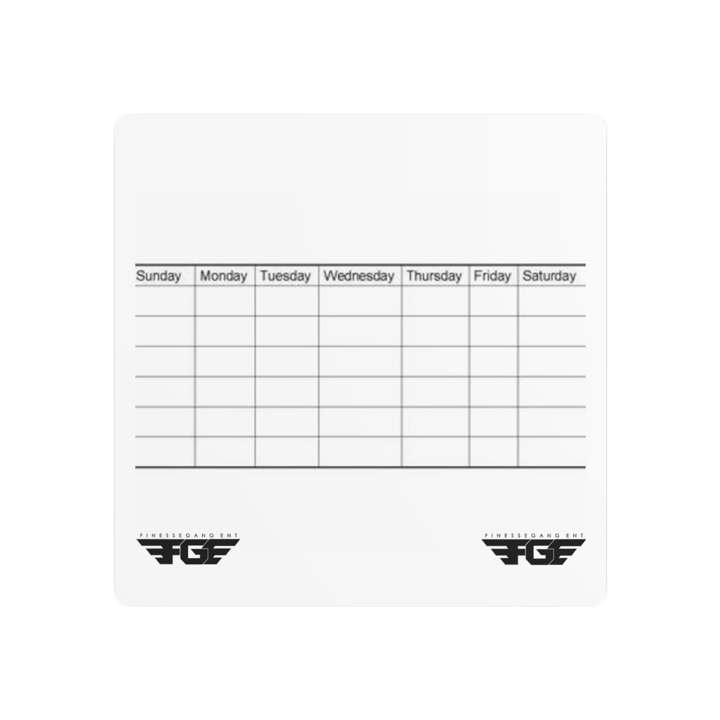 Weekly FGE Planner Metal Sign – Magnetic Dry Erase Calendar Wall Board