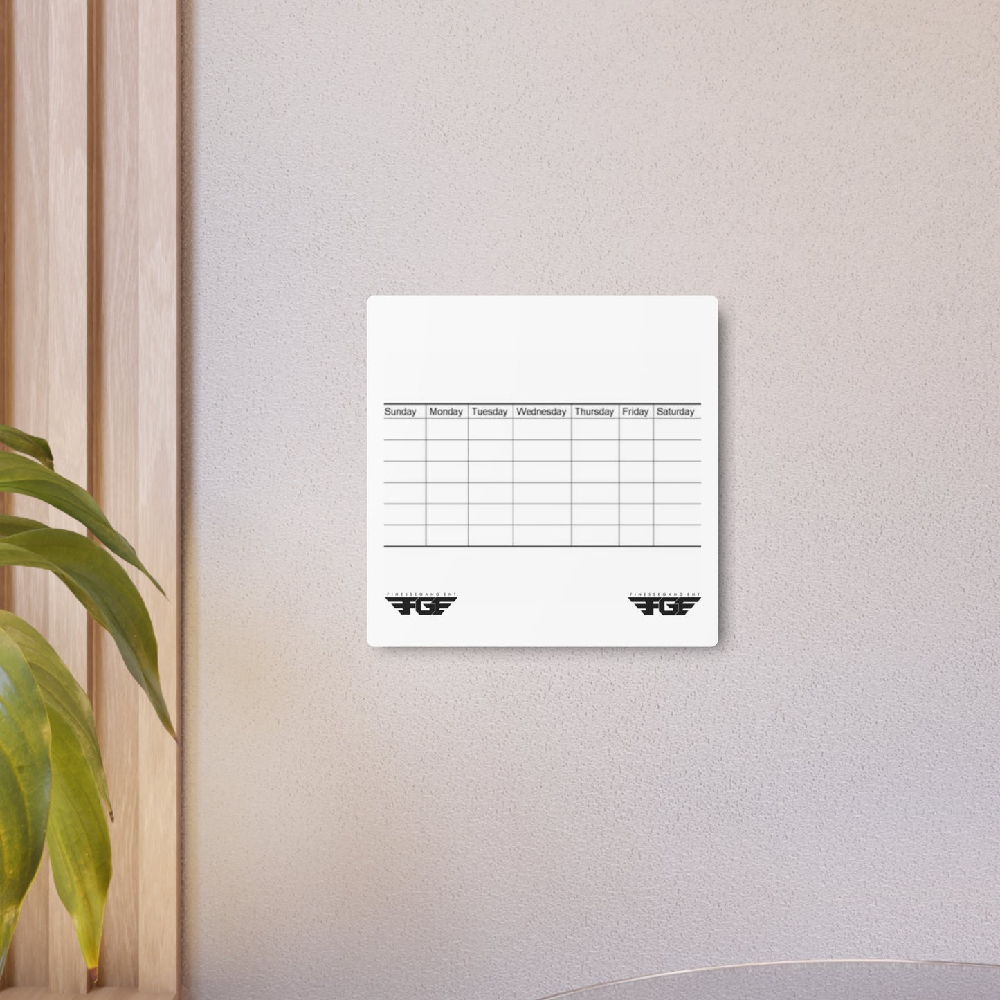 Weekly FGE Planner Metal Sign – Magnetic Dry Erase Calendar Wall Board