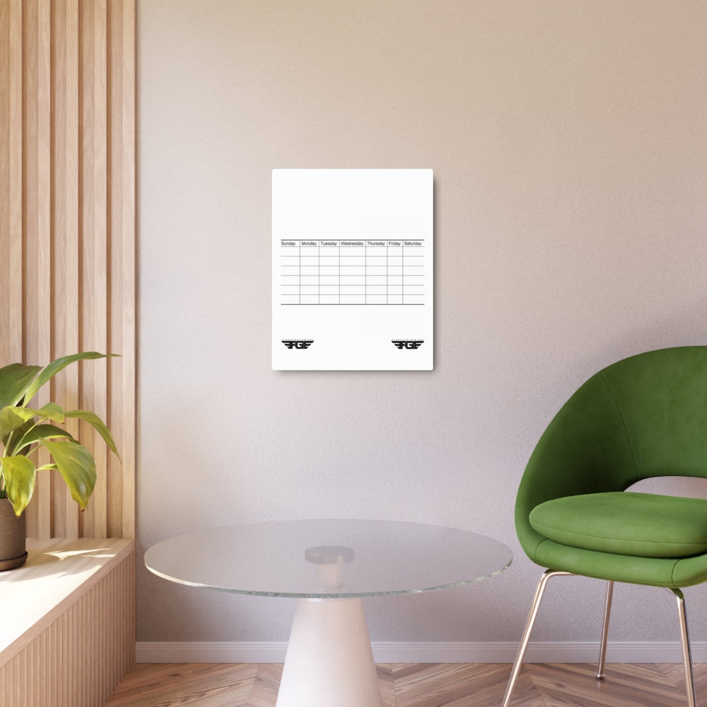 Weekly FGE Planner Metal Sign – Magnetic Dry Erase Calendar Wall Board
