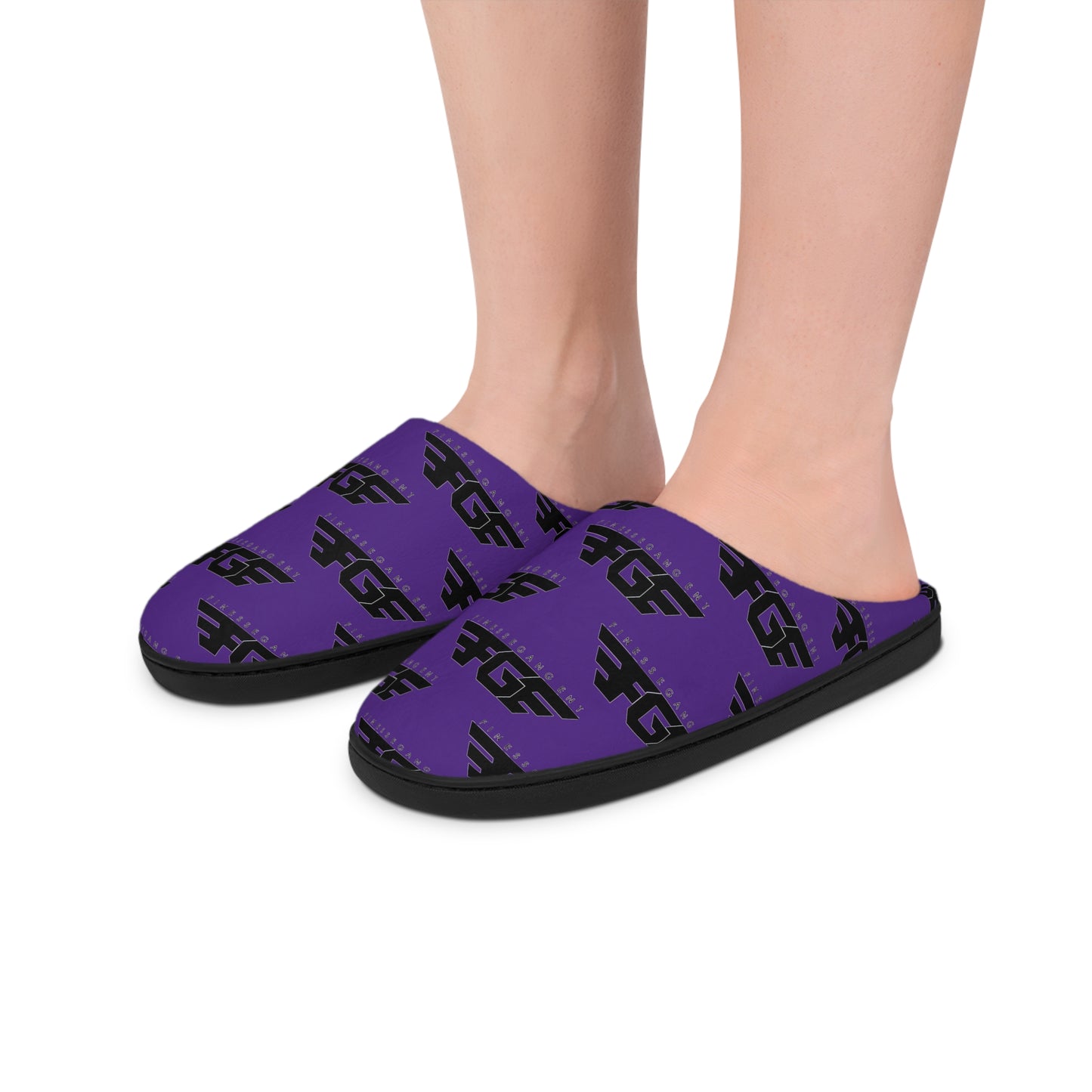 Purple FGE Indoor Slippers — Women’s Cozy Logo Slip-Ons
