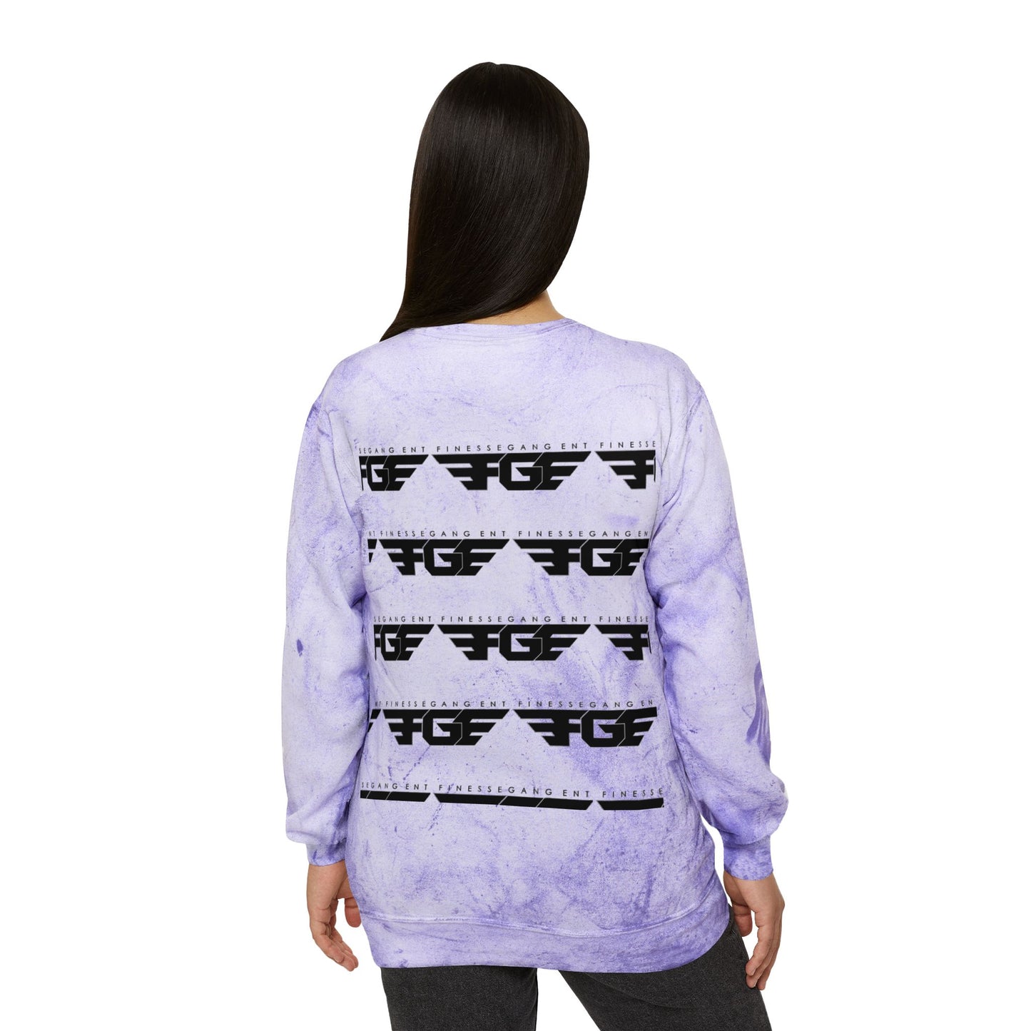 FGE Unisex Marble Color Blast Crewneck Sweatshirt - Trendy Streetwear for Everyday Comfort