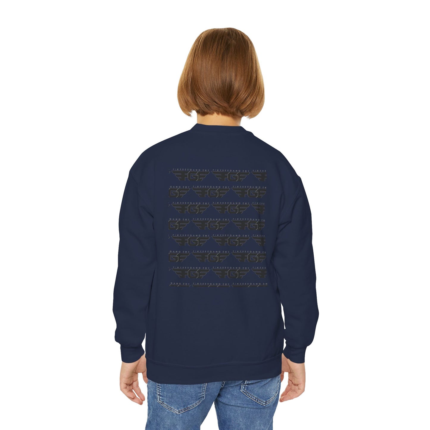 FGE Youth Crewneck Sweatshirt - Retro Flight Wing Logo Graphic