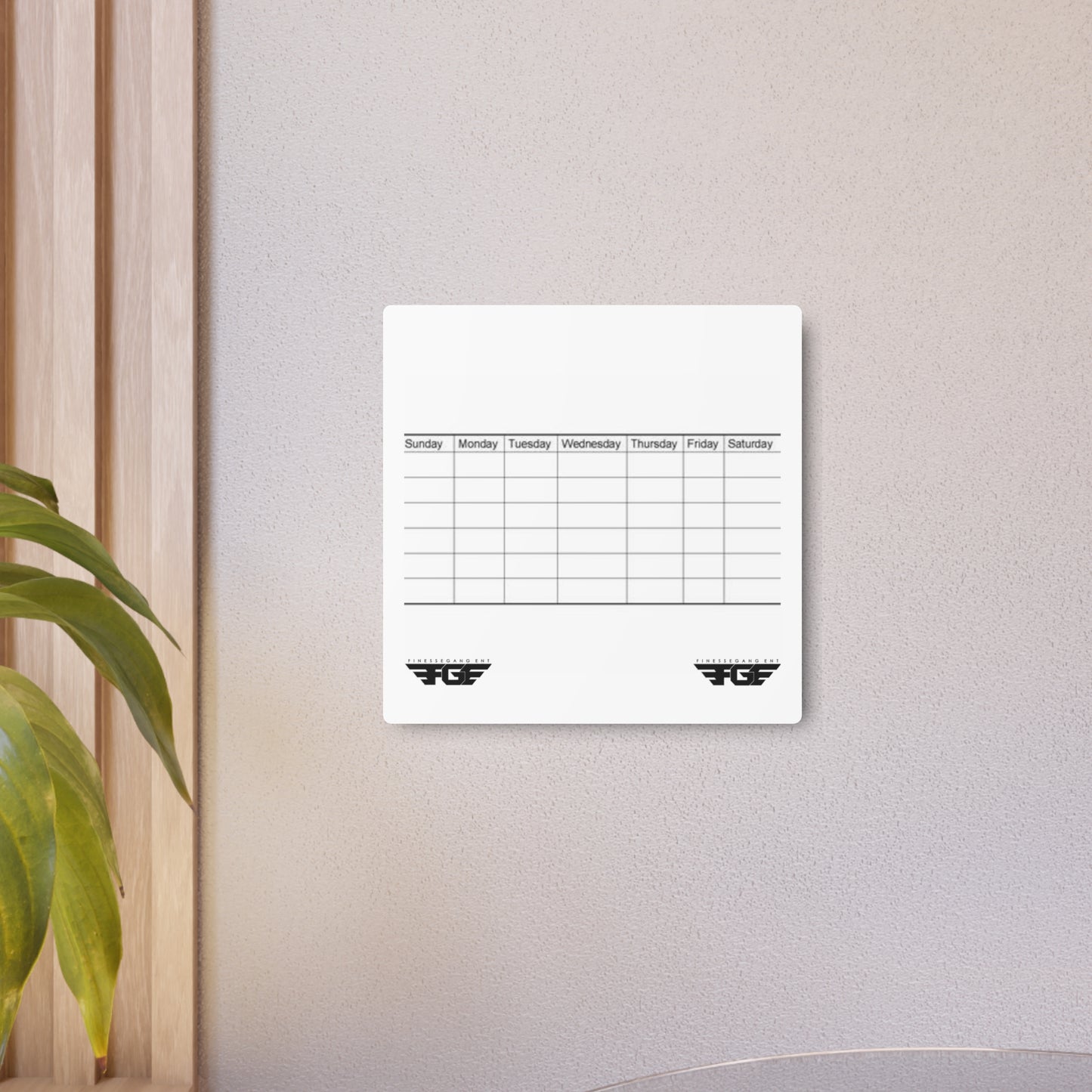 Weekly FGE Planner Metal Sign – Magnetic Dry Erase Calendar Wall Board