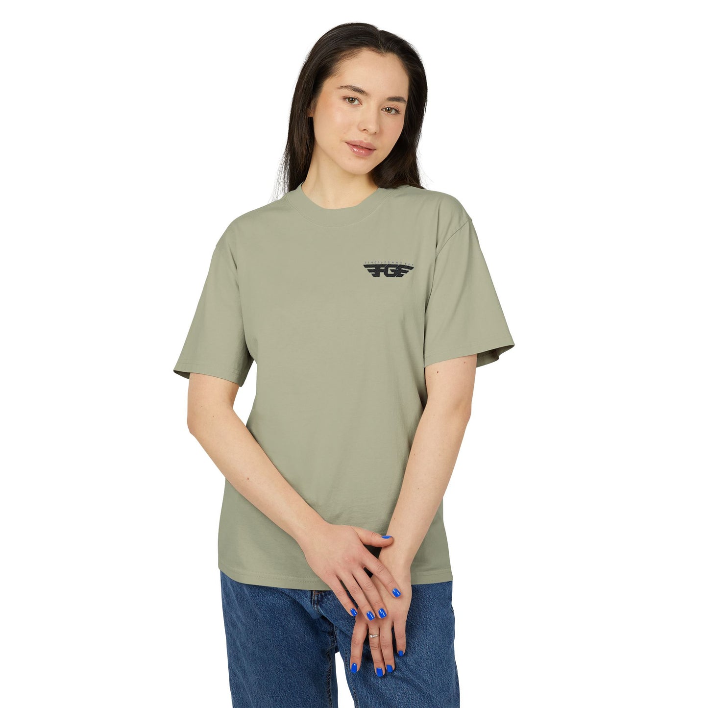 FGE Vintage Minimalist Wing Logo Tee — Small Chest Graphic T-Shirt