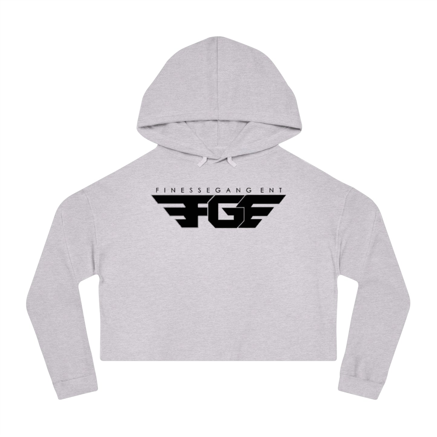 FGE Women’s Cropped Hoodie - Fitness Gang Black Logo Sweatshirt