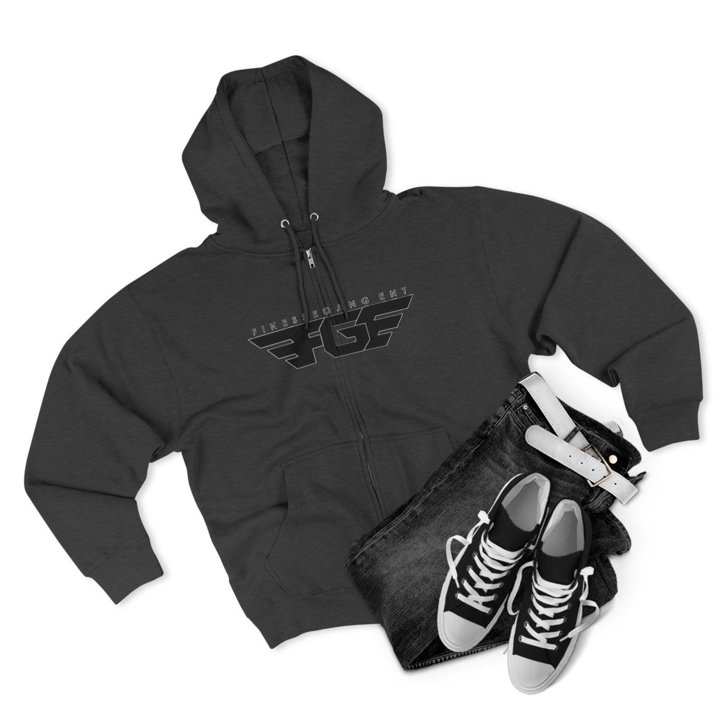 FGE Stylish Zip Hoodie for Fitness Enthusiasts, Casual Wear, Gym Apparel, Gift for Athletes, Trendy Outerwear