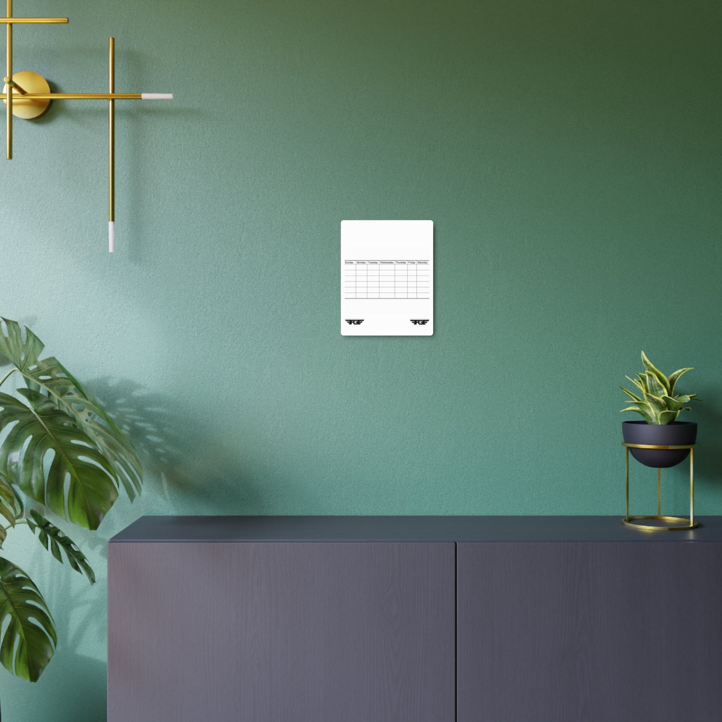 Weekly FGE Planner Metal Sign – Magnetic Dry Erase Calendar Wall Board