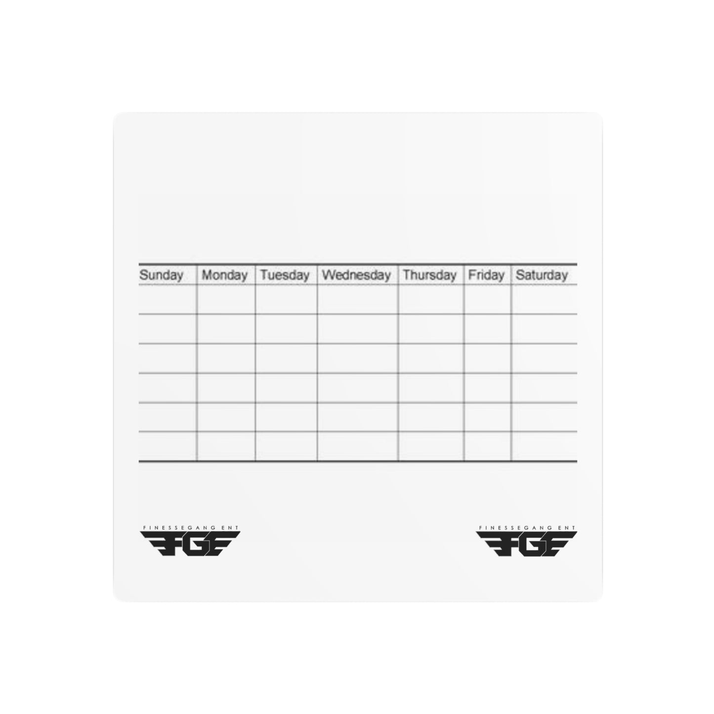 Weekly FGE Planner Metal Sign – Magnetic Dry Erase Calendar Wall Board