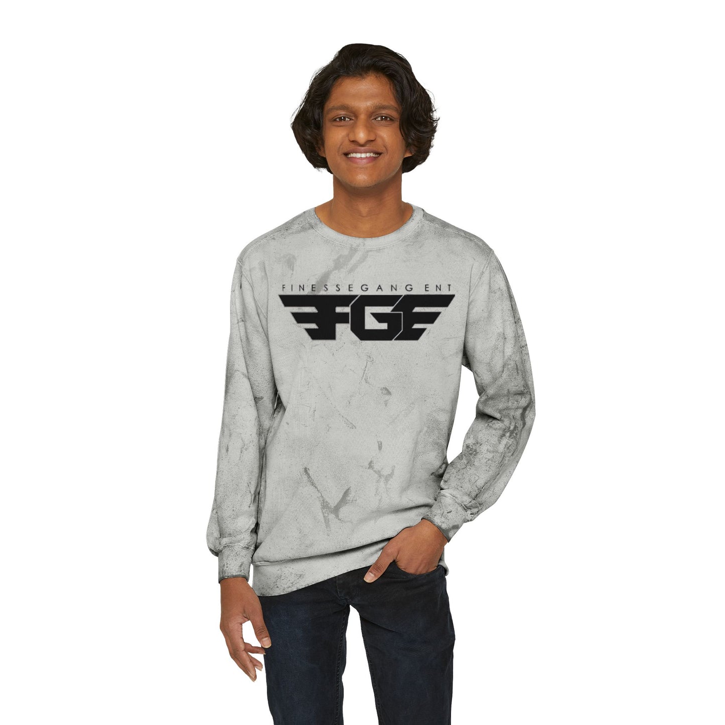 FGE Unisex Marble Color Blast Crewneck Sweatshirt - Trendy Streetwear for Everyday Comfort