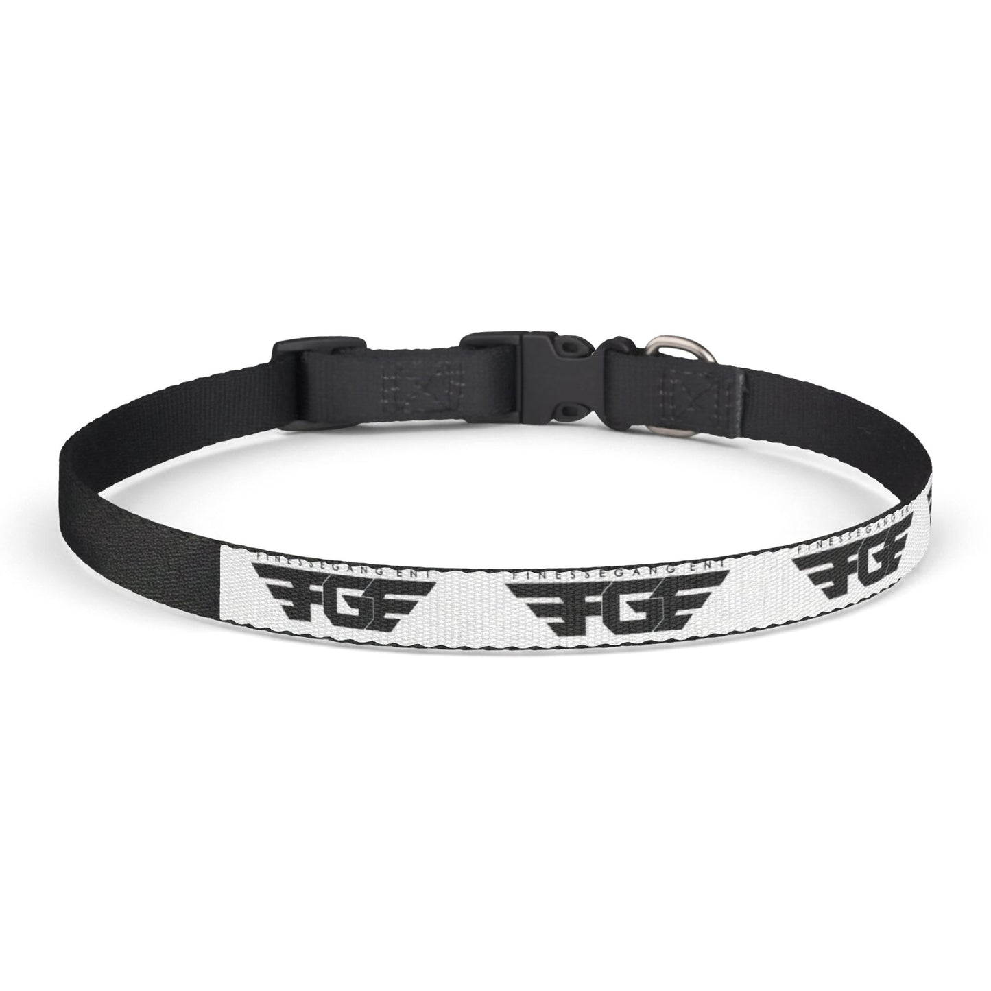 FGE Clip-On Pet Collar — Black & White Logo Adjustable Dog Collar