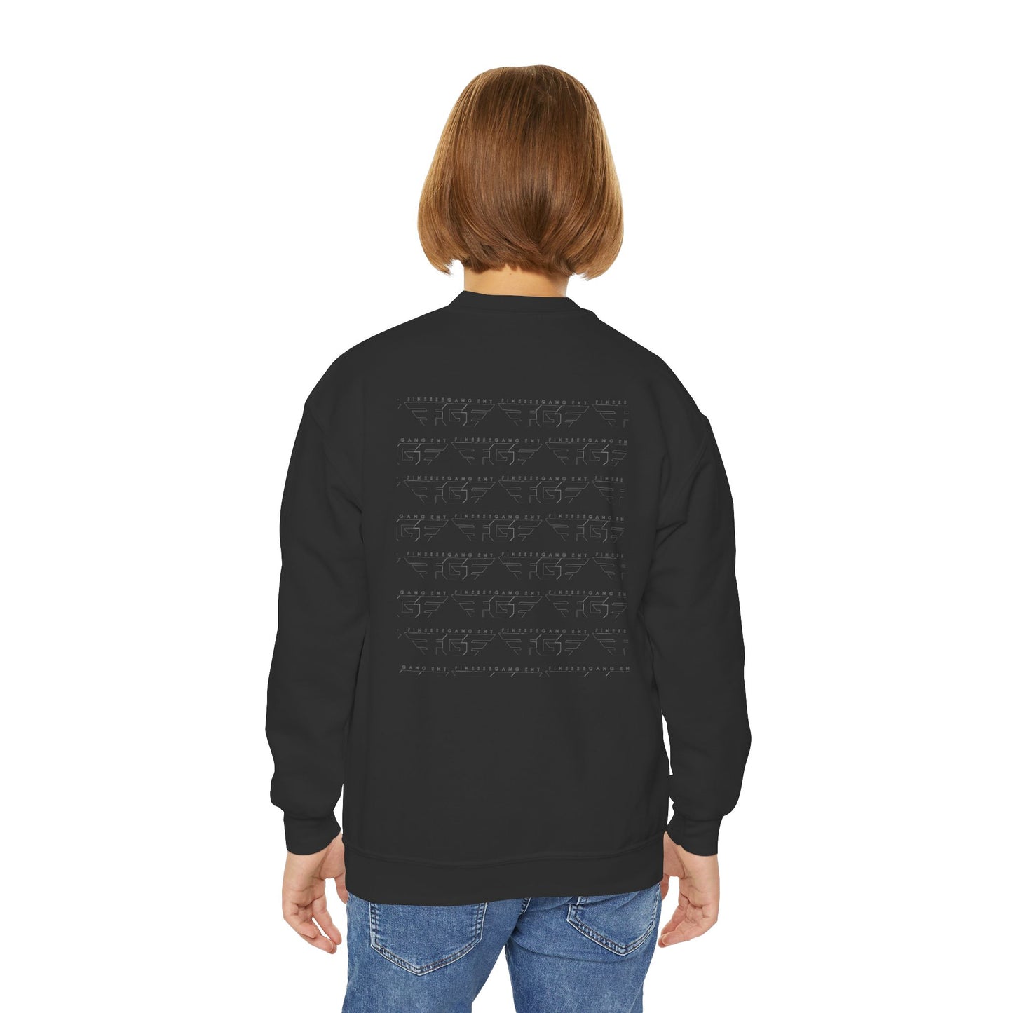 FGE Youth Crewneck Sweatshirt - Retro Flight Wing Logo Graphic
