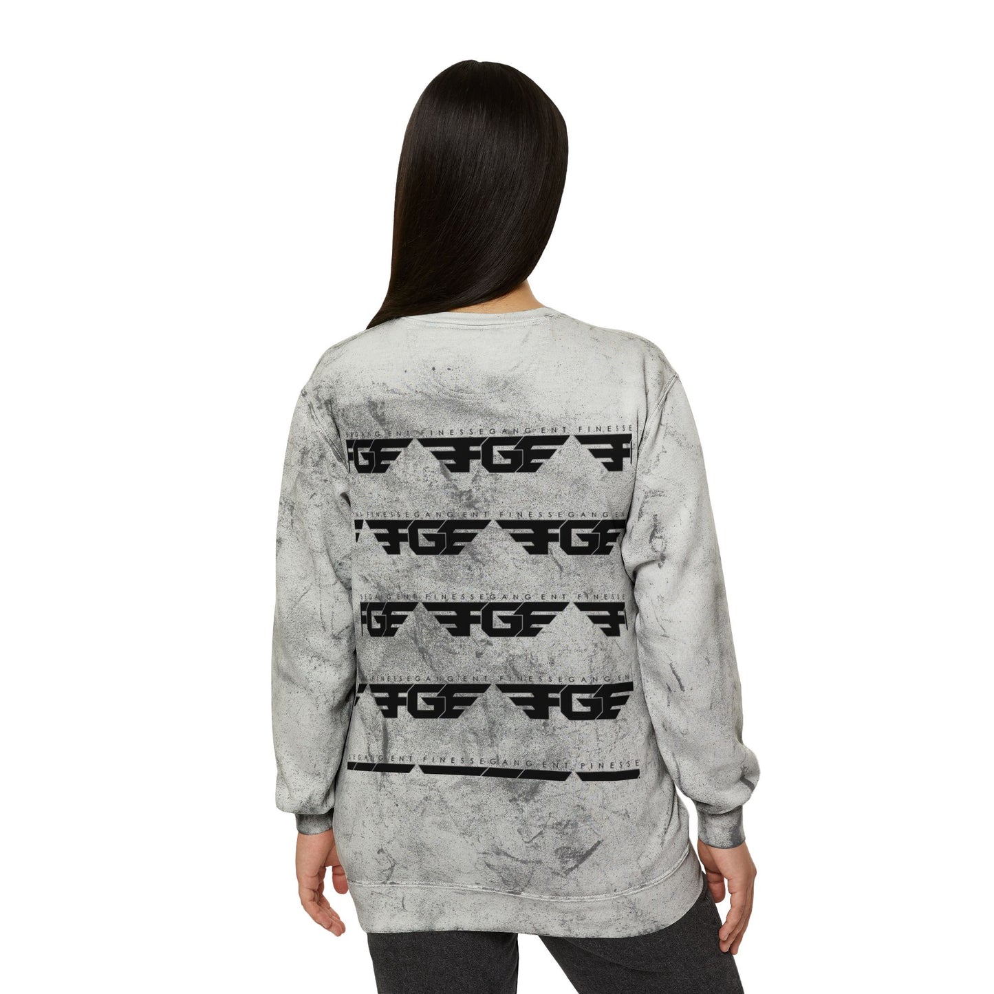 FGE Unisex Marble Color Blast Crewneck Sweatshirt - Trendy Streetwear for Everyday Comfort
