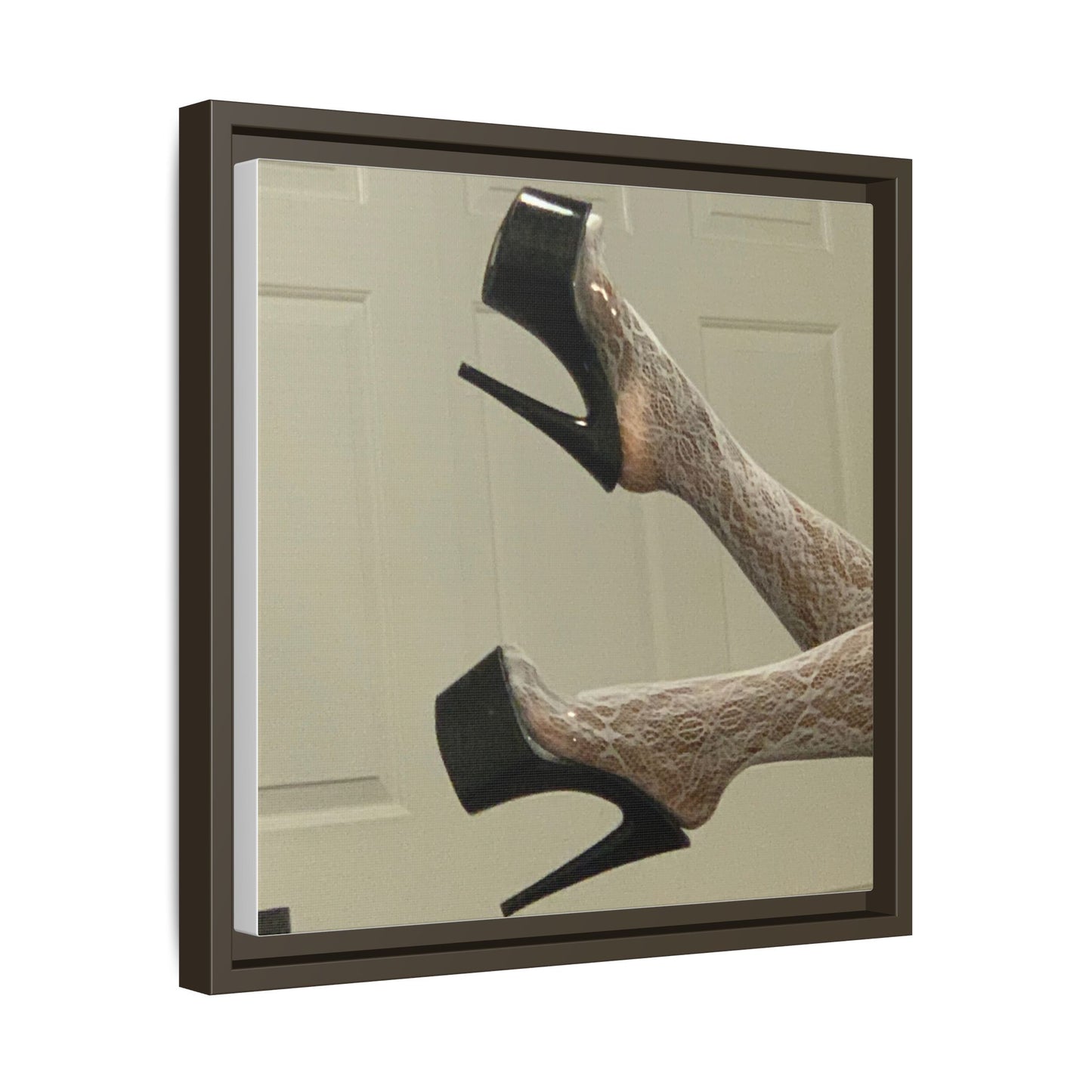 TORRIRAINN Framed Canvas Art - Lace Stockings with Platform Heels